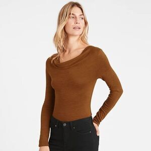 CLEARANCE - NEW Banana Republic Luxespun Cowl-Neck Bodysuit